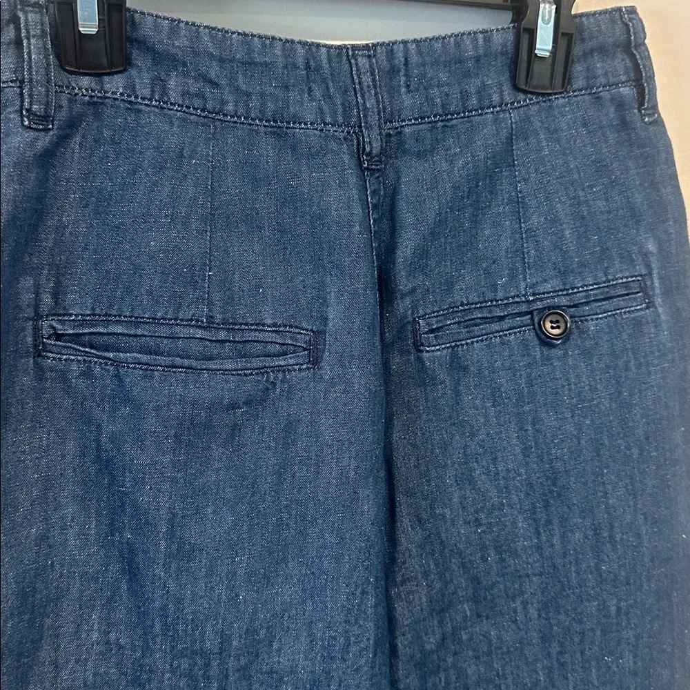 COS blue linen blend wide leg pants size 4